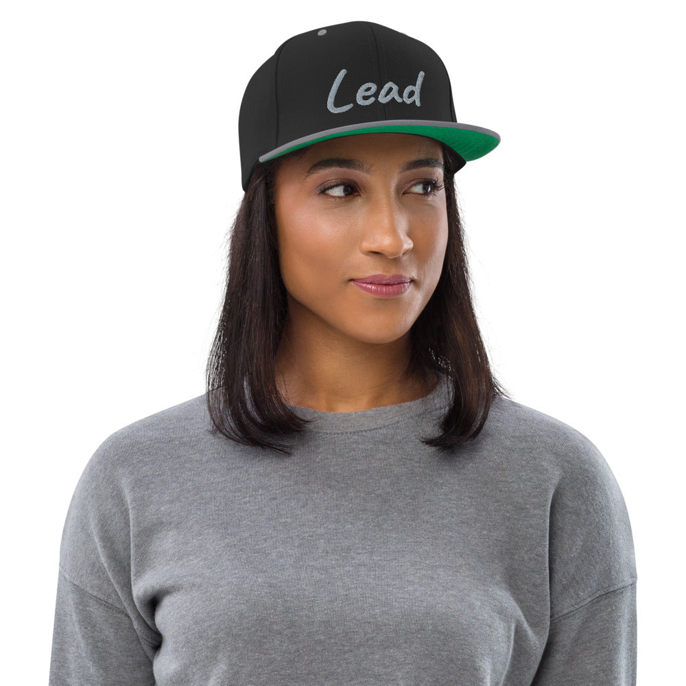 Lead In Silver Embroidery on Classic Snapback Hat