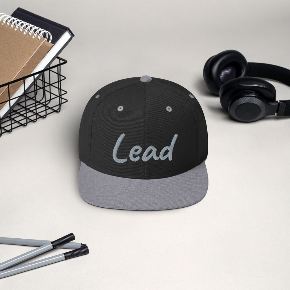 Lead In Silver Embroidery on Classic Snapback Hat