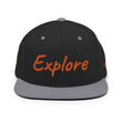 Explore In Amber Embroidery on Classic Snapback Hat