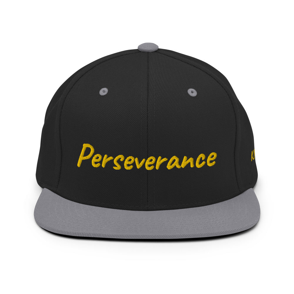 Perseverance In Gold Embroidery on Classic Snapback Hat