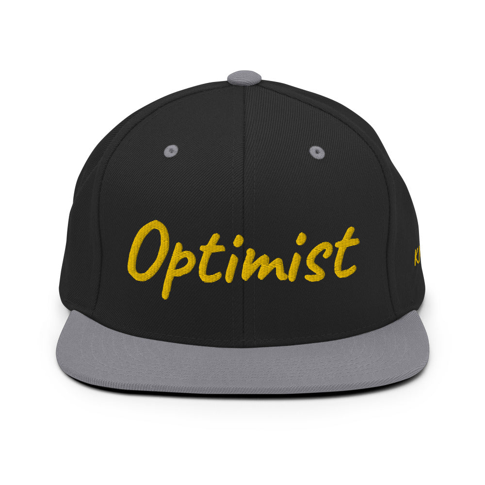 Optimist In Gold Embroidery on Classic Snapback Hat