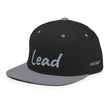 Lead In Silver Embroidery on Classic Snapback Hat