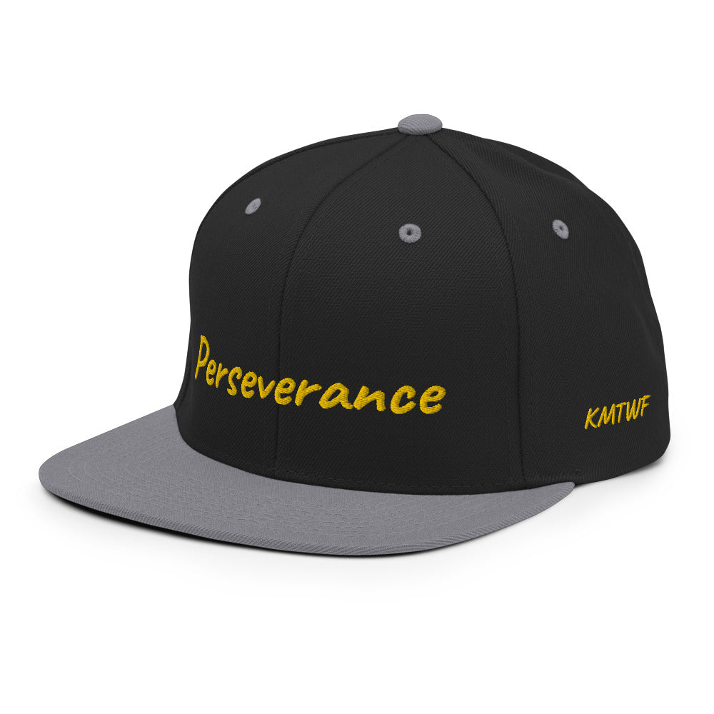 Perseverance In Gold Embroidery on Classic Snapback Hat