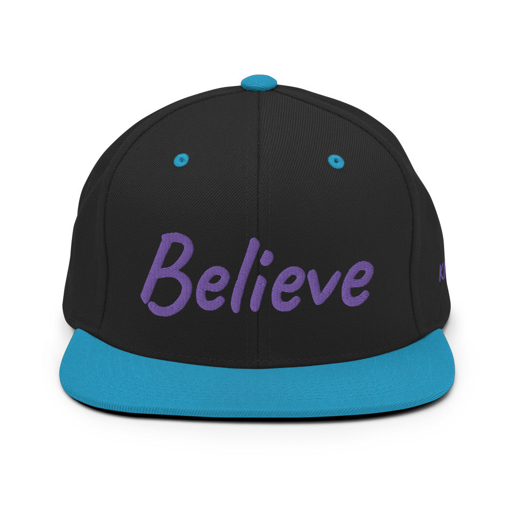 Believe In Amethyst Embroidery on Classic Snapback Hat