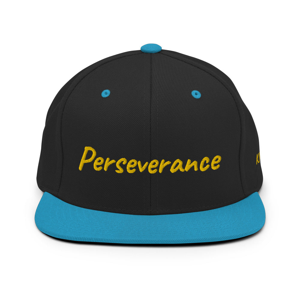 Perseverance In Gold Embroidery on Classic Snapback Hat