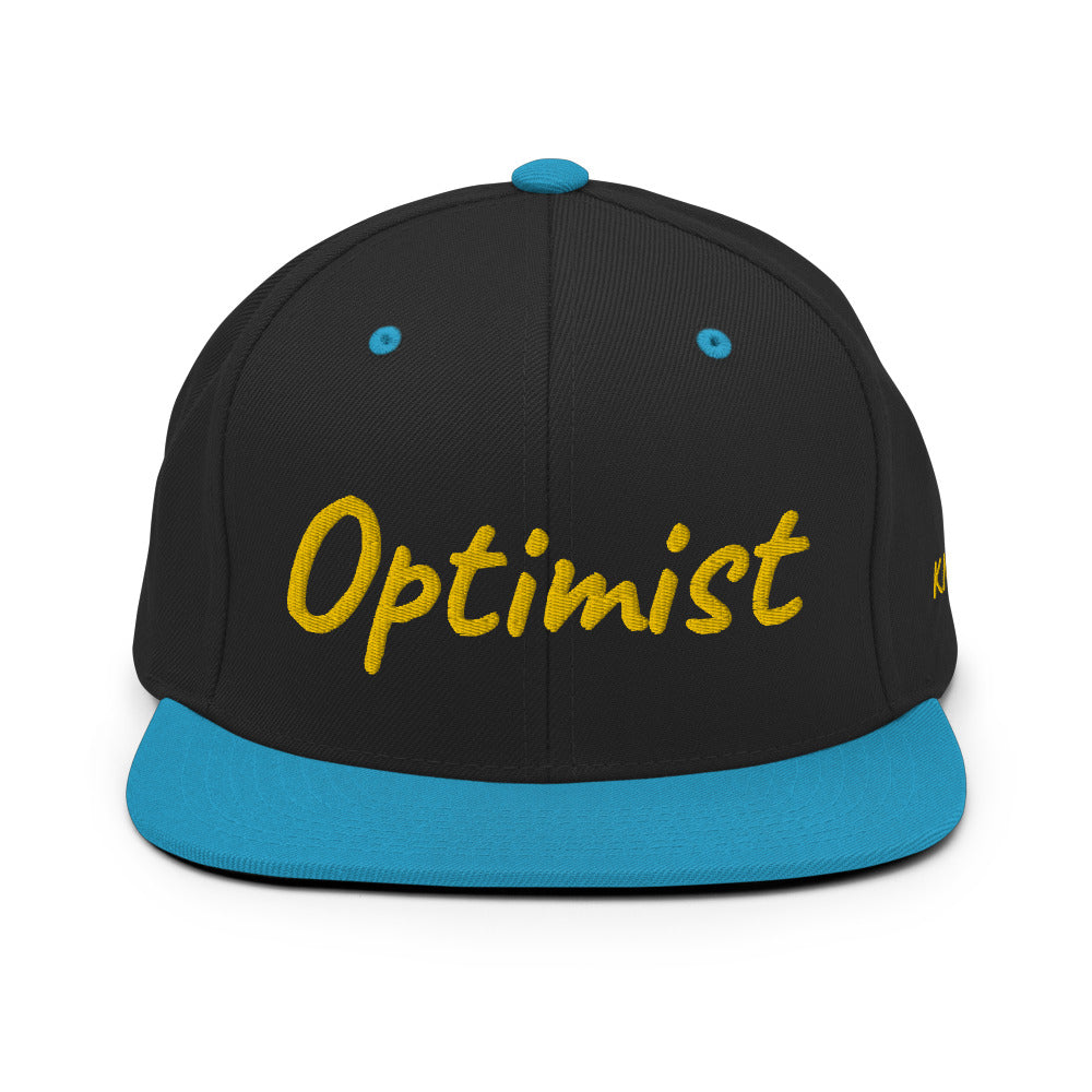 Optimist In Gold Embroidery on Classic Snapback Hat