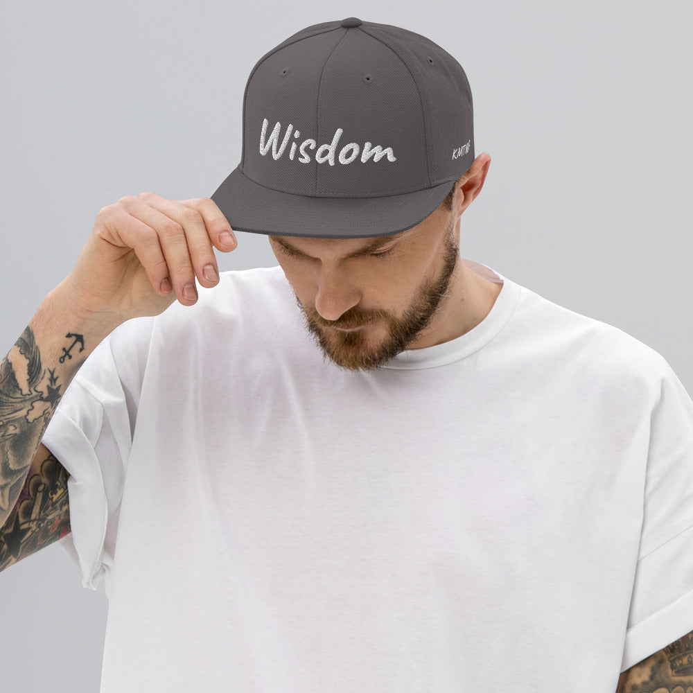 Wisdom In Marble Embroidery on Classic Snapback Hat