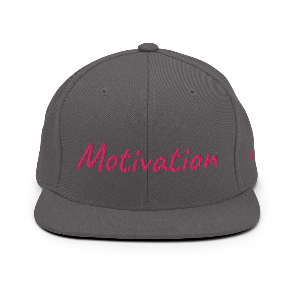 Motivation In Star Rose Quartz Embroidery on Classic Snapback Hat