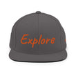 Explore In Amber Embroidery on Classic Snapback Hat