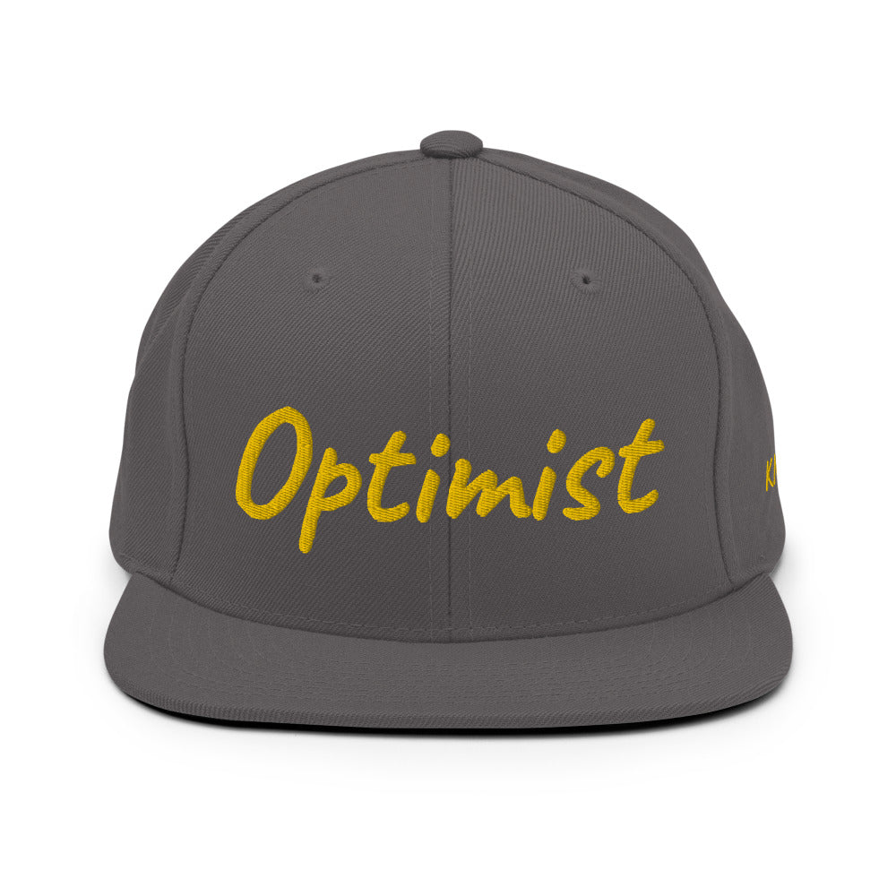 Optimist In Gold Embroidery on Classic Snapback Hat