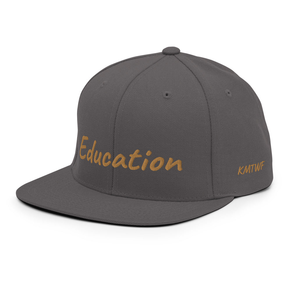 Education In Copper Embroidery on Classic Snapback Hat