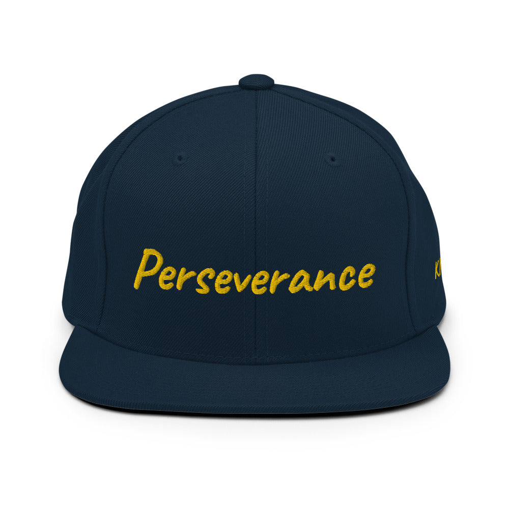 Perseverance In Gold Embroidery on Classic Snapback Hat