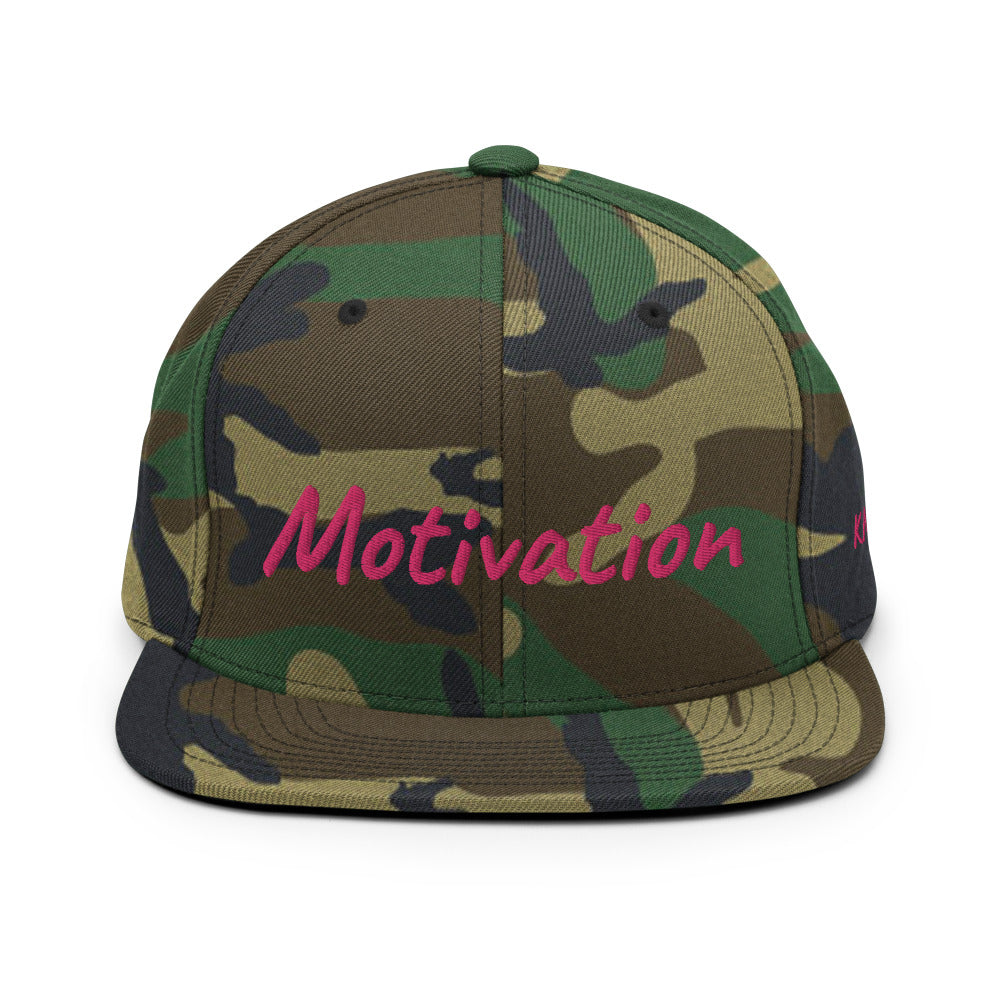 Motivation In Star Rose Quartz Embroidery on Classic Snapback Hat