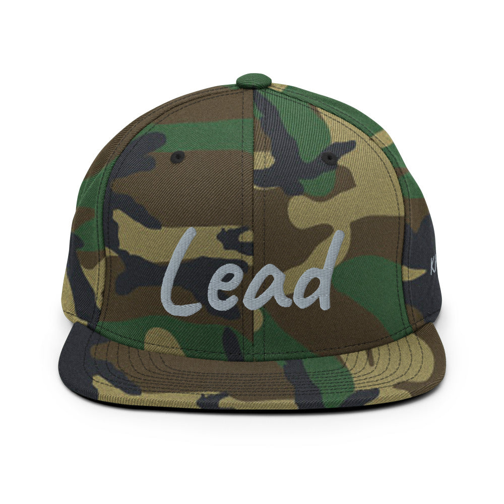 Lead In Silver Embroidery on Classic Snapback Hat