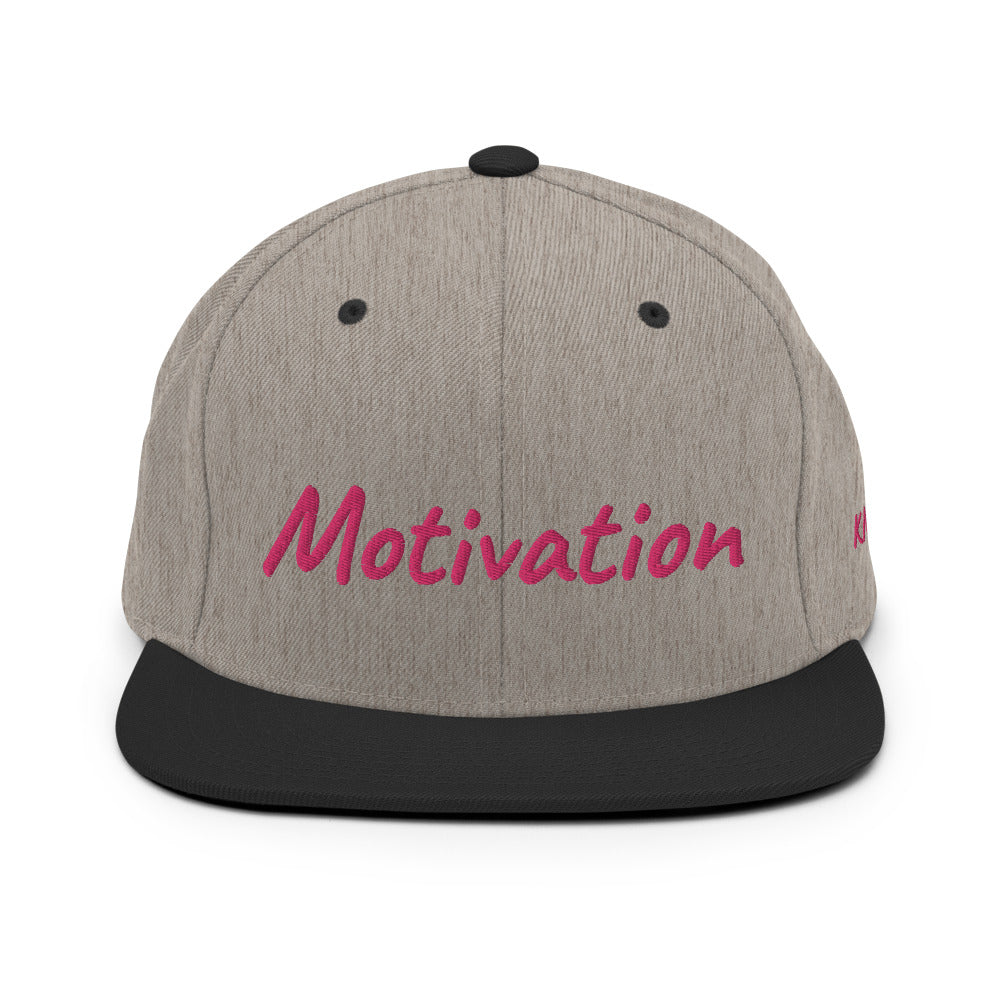 Motivation In Star Rose Quartz Embroidery on Classic Snapback Hat