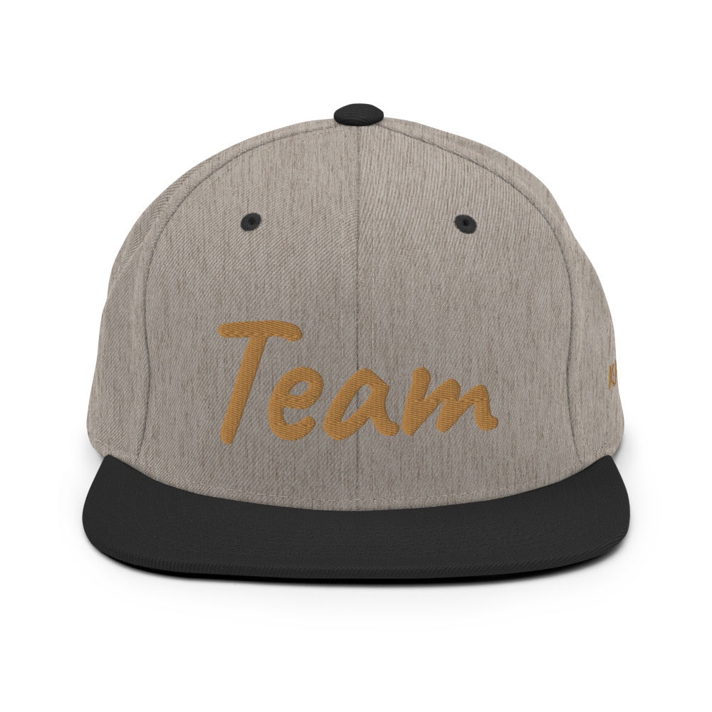 Team In Celluloid Embroidery on Classic Snapback Hat