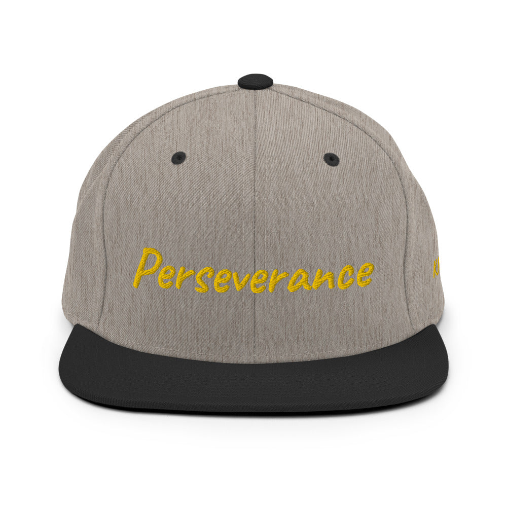 Perseverance In Gold Embroidery on Classic Snapback Hat