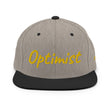 Optimist In Gold Embroidery on Classic Snapback Hat