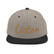 Listen In Copper Embroidery on Classic Snapback Hat