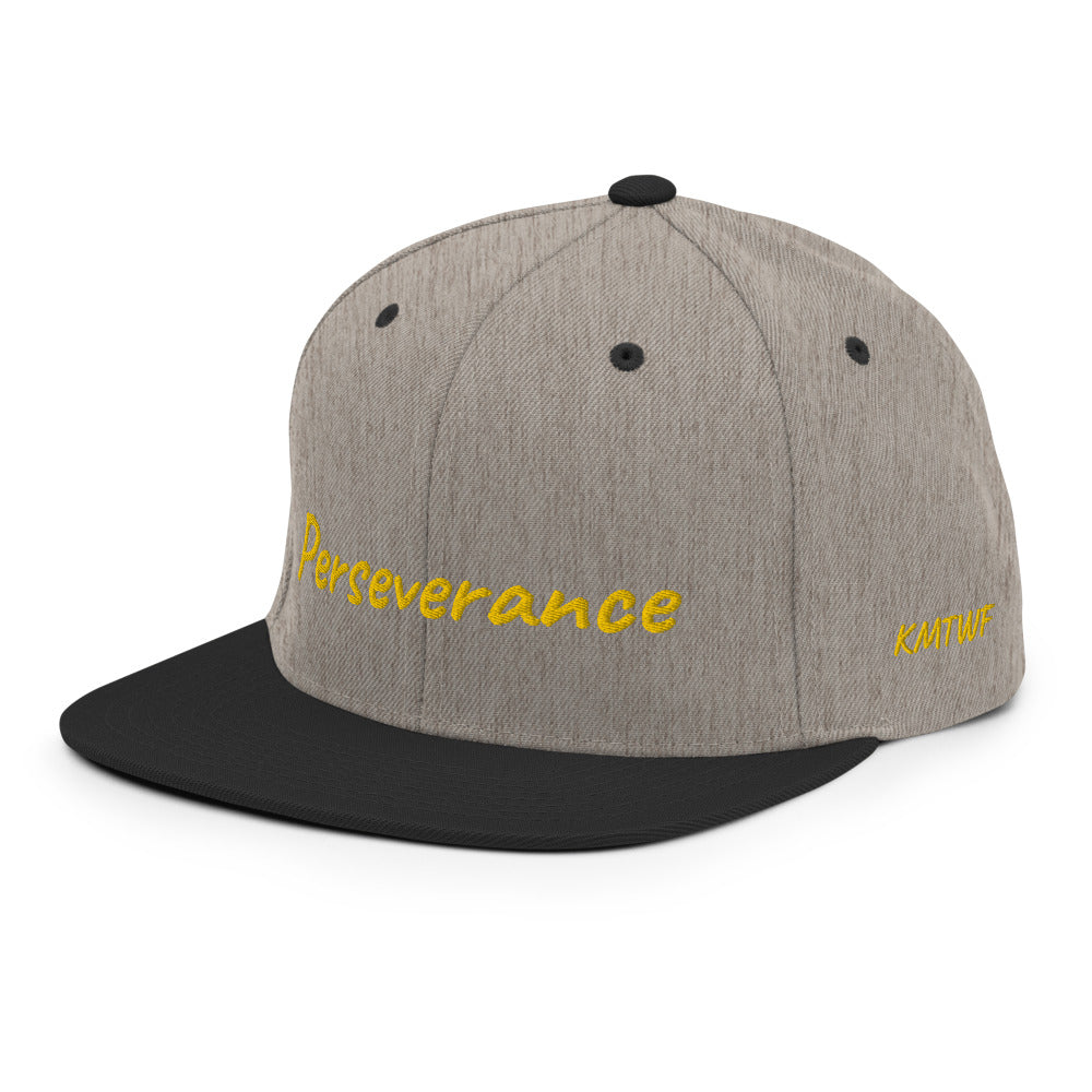 Perseverance In Gold Embroidery on Classic Snapback Hat