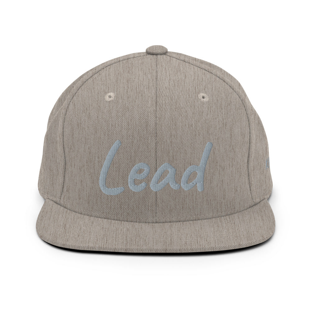 Lead In Silver Embroidery on Classic Snapback Hat