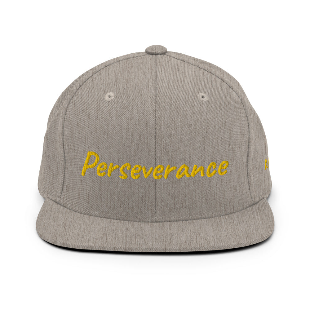 Perseverance In Gold Embroidery on Classic Snapback Hat