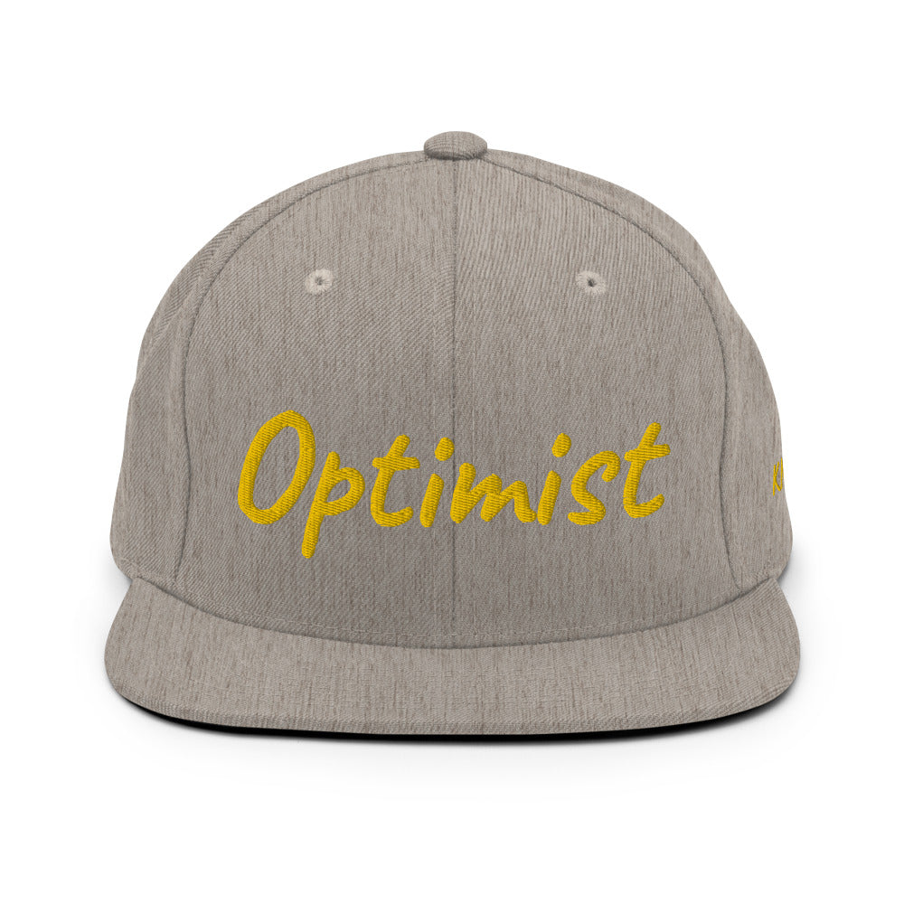 Optimist In Gold Embroidery on Classic Snapback Hat