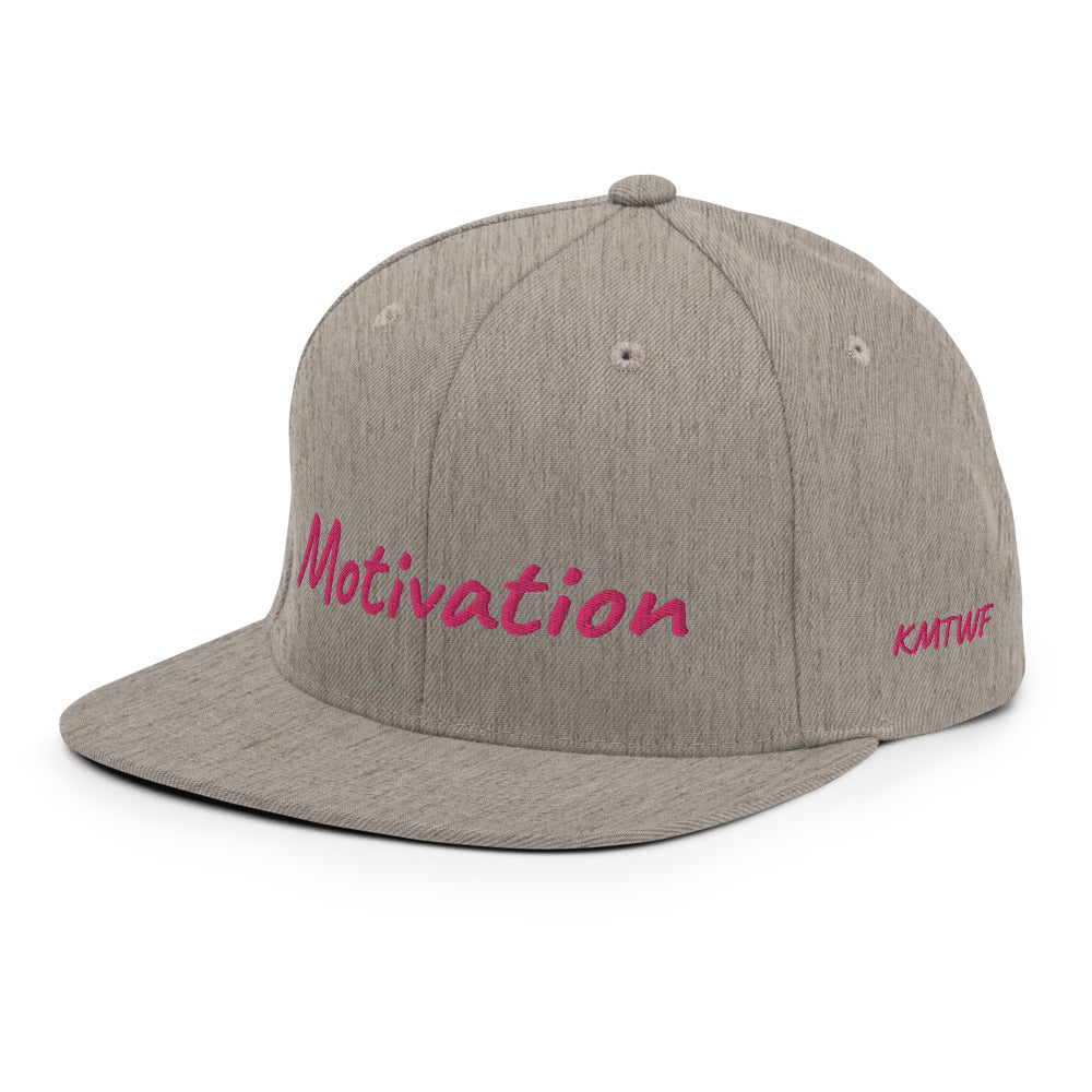 Motivation In Star Rose Quartz Embroidery on Classic Snapback Hat