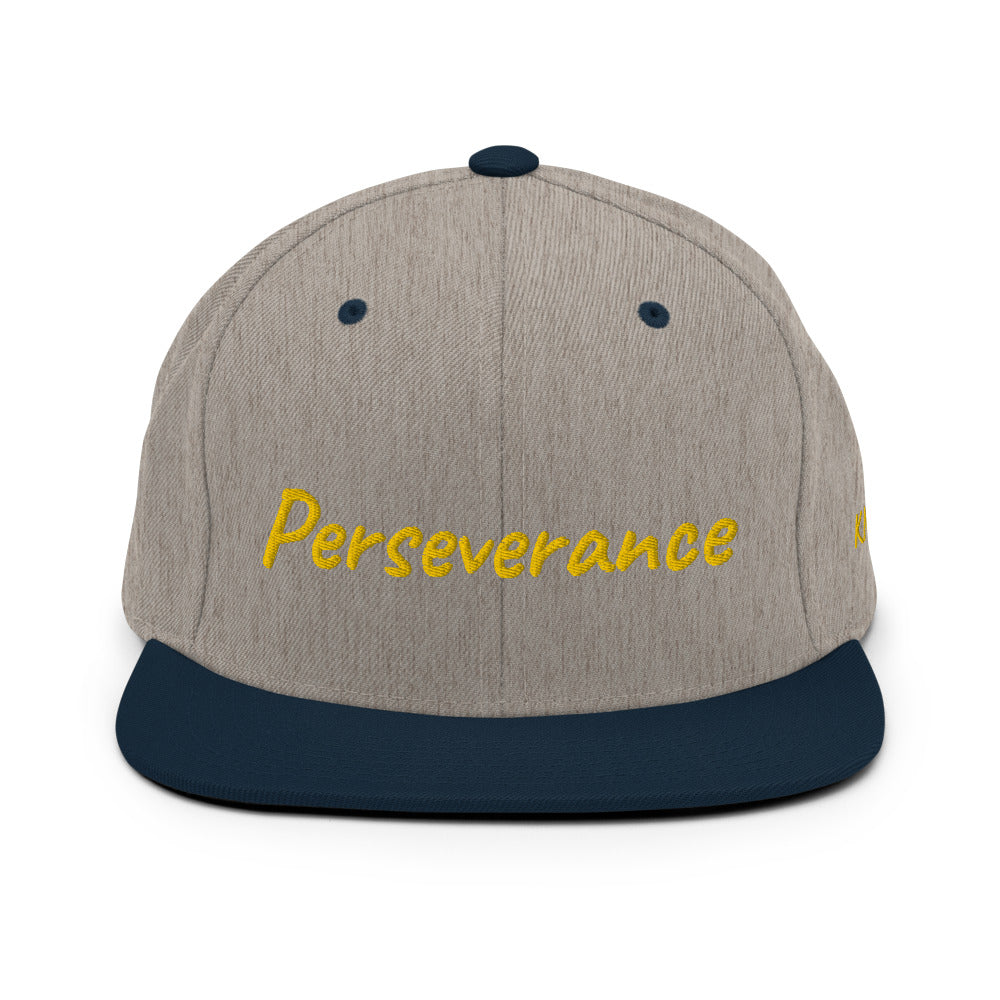 Perseverance In Gold Embroidery on Classic Snapback Hat