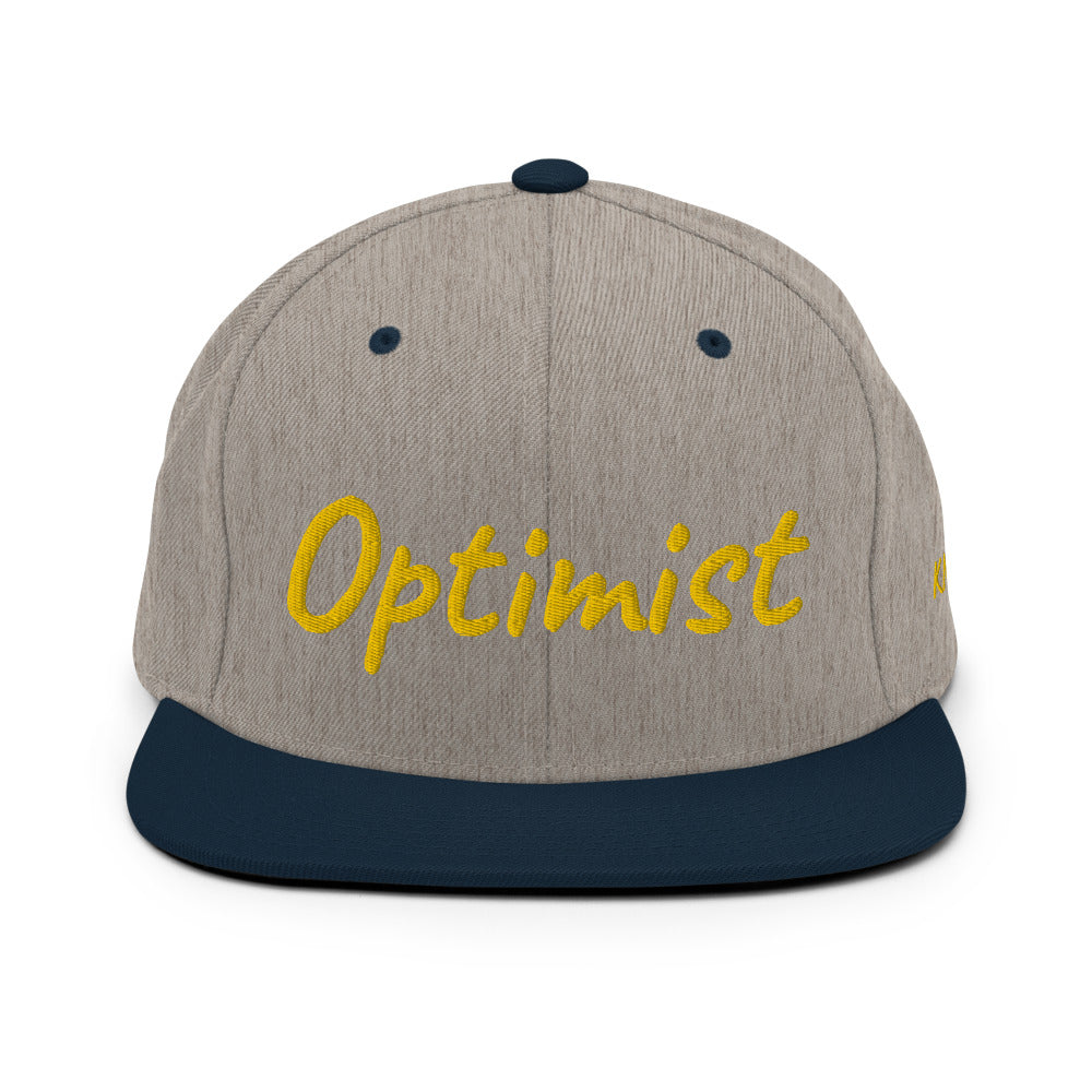 Optimist In Gold Embroidery on Classic Snapback Hat