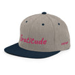 Gratitude In Star Rose Quartz Embroidery on Classic Snapback Hat