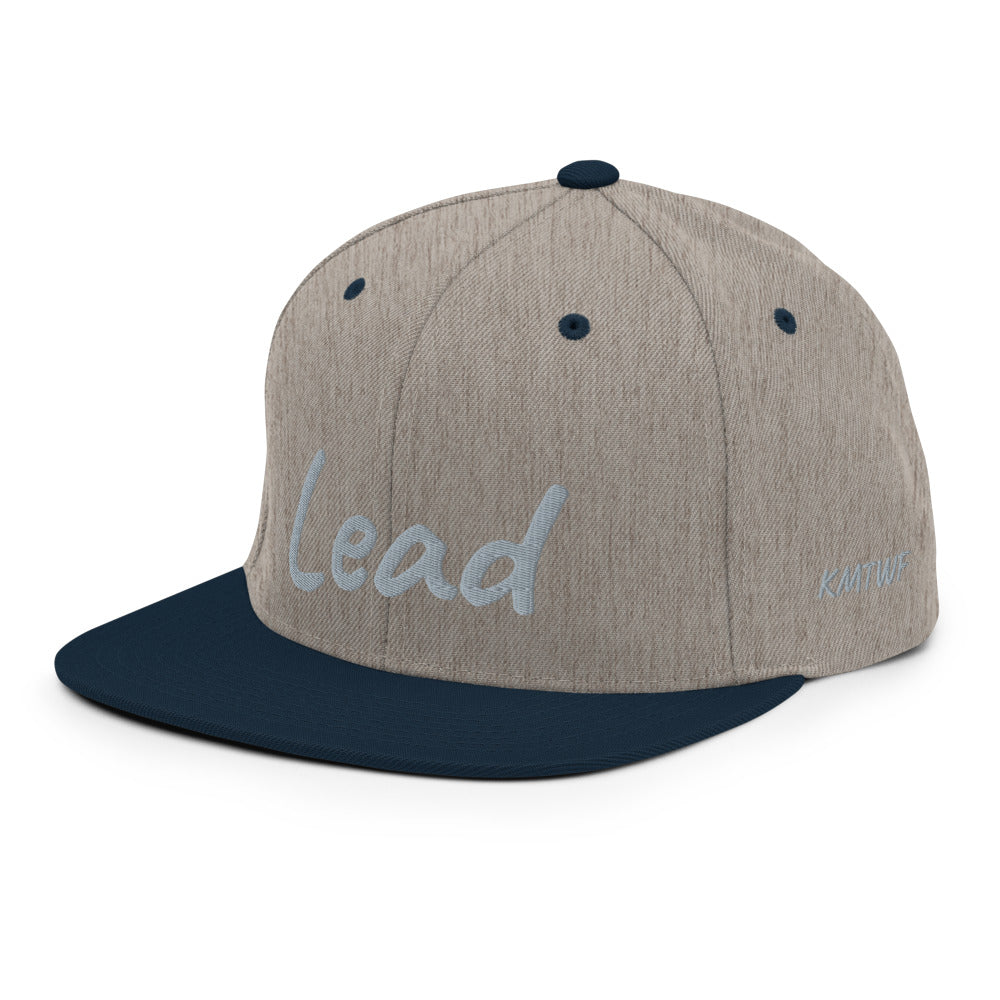 Lead In Silver Embroidery on Classic Snapback Hat