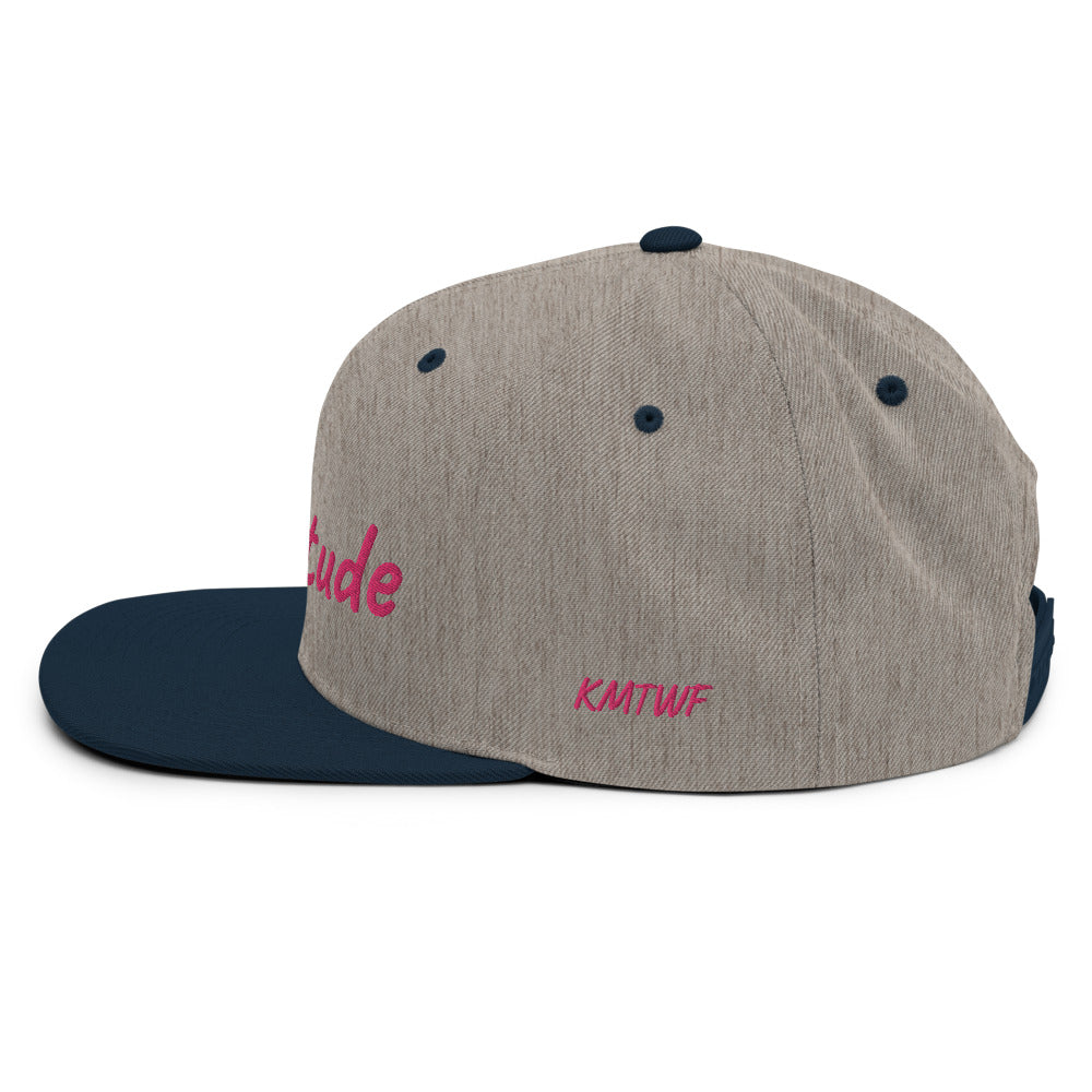 Gratitude In Star Rose Quartz Embroidery on Classic Snapback Hat