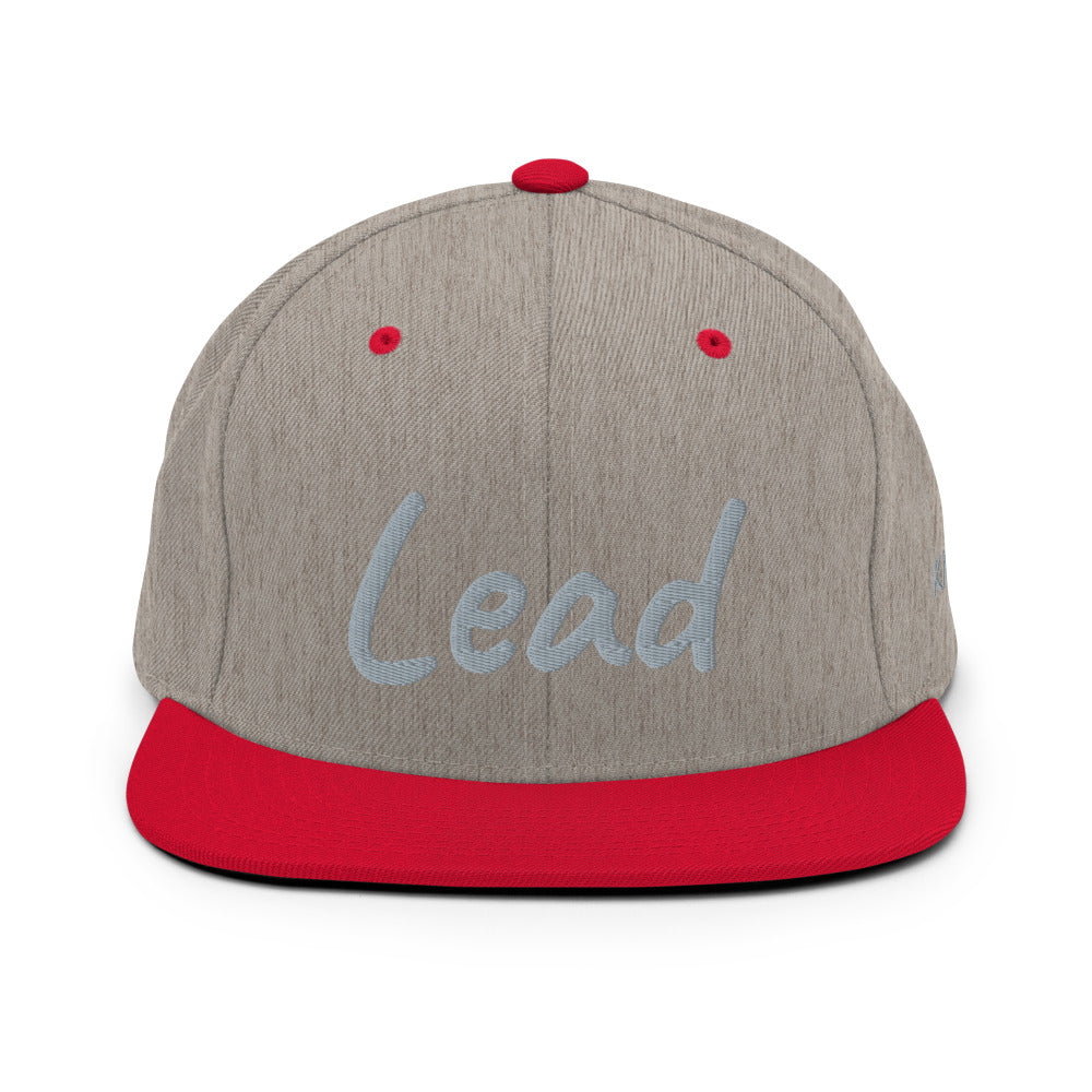 Lead In Silver Embroidery on Classic Snapback Hat