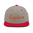 Explore In Amber Embroidery on Classic Snapback Hat