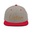 Listen In Copper Embroidery on Classic Snapback Hat