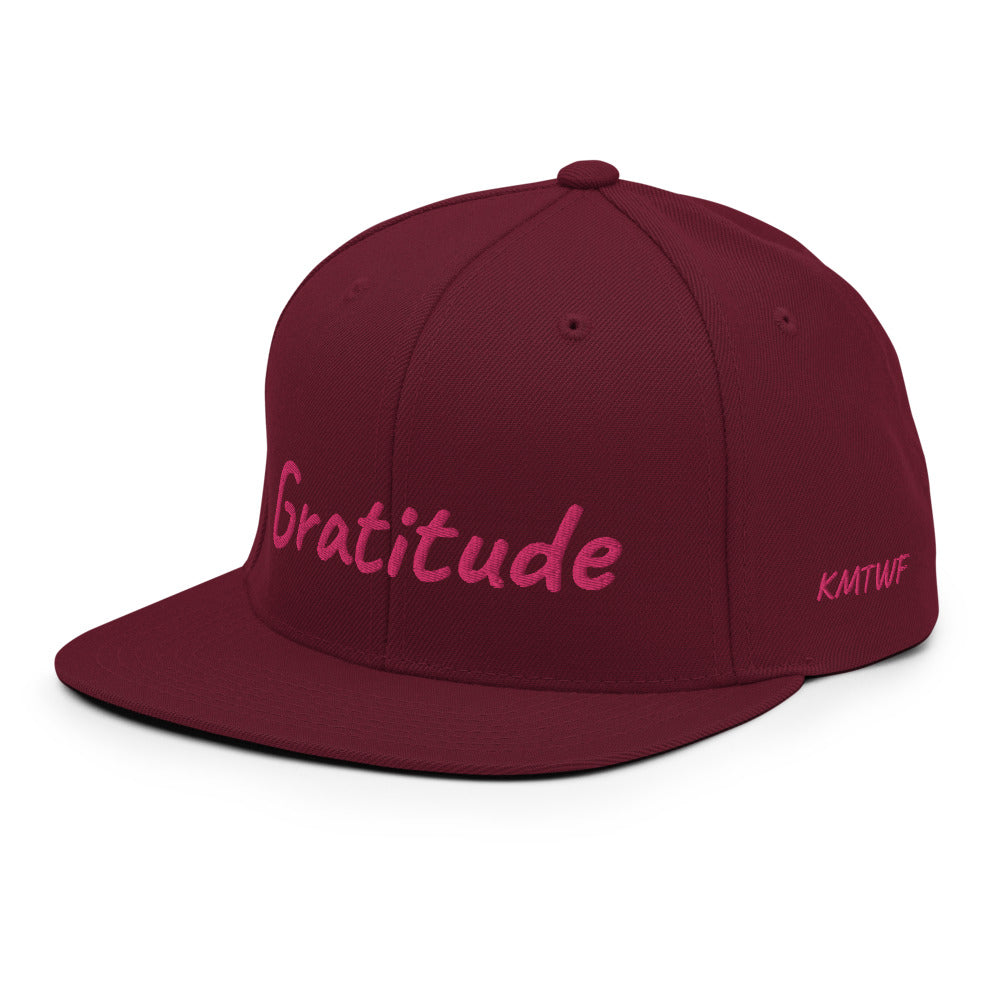 Gratitude In Star Rose Quartz Embroidery on Classic Snapback Hat