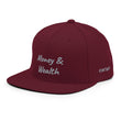 Money & Wealth In Silver Embroidery on Classic Snapback Hat