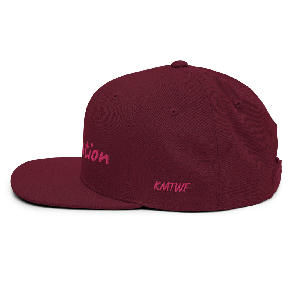 Motivation In Star Rose Quartz Embroidery on Classic Snapback Hat