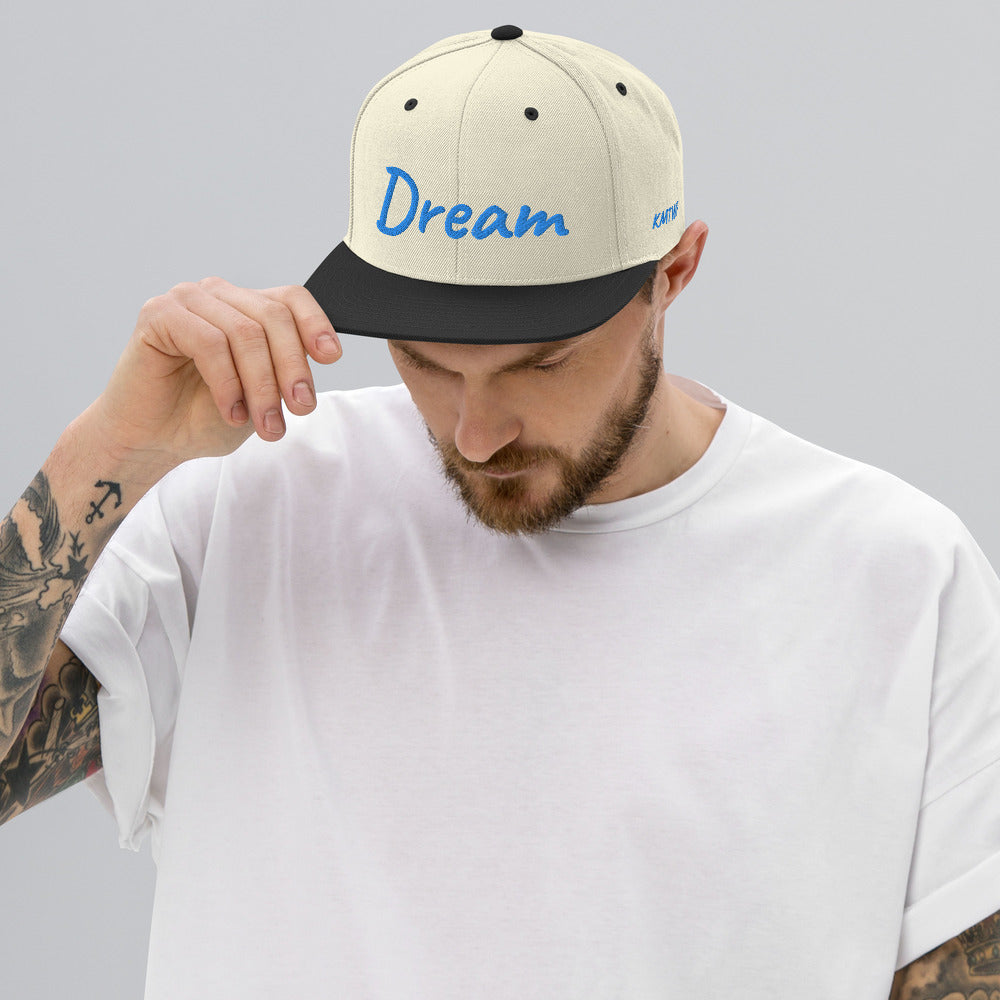 Dream In Sapphire Embroidery on Classic Snapback Hat