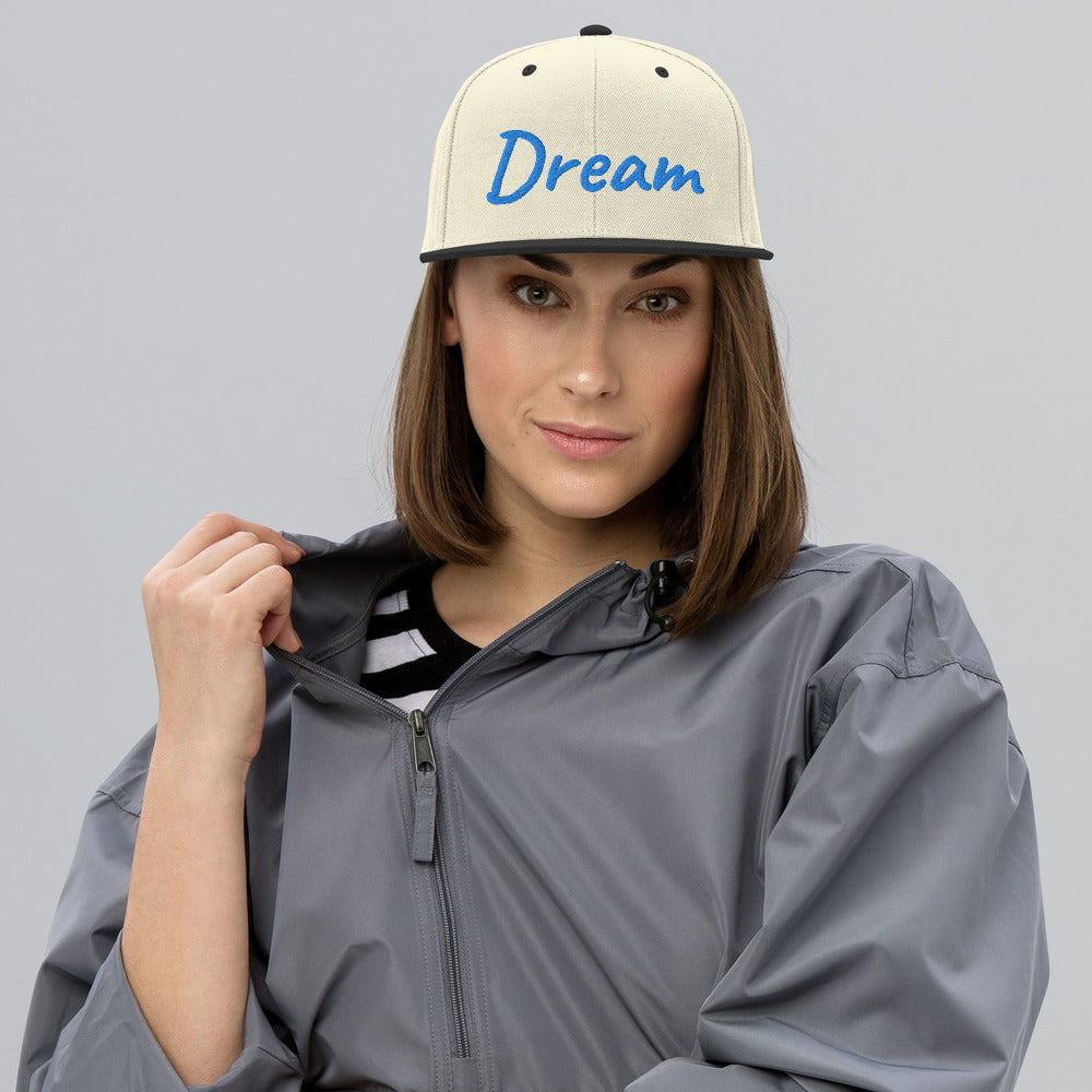 Dream In Sapphire Embroidery on Classic Snapback Hat