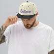 Believe In Amethyst Embroidery on Classic Snapback Hat