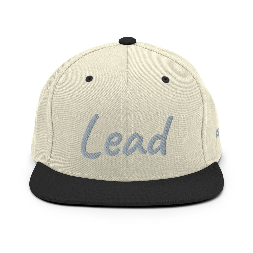 Lead In Silver Embroidery on Classic Snapback Hat