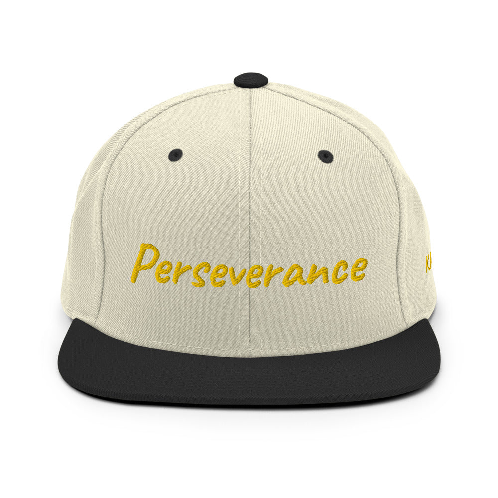 Perseverance In Gold Embroidery on Classic Snapback Hat