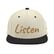 Listen In Copper Embroidery on Classic Snapback Hat