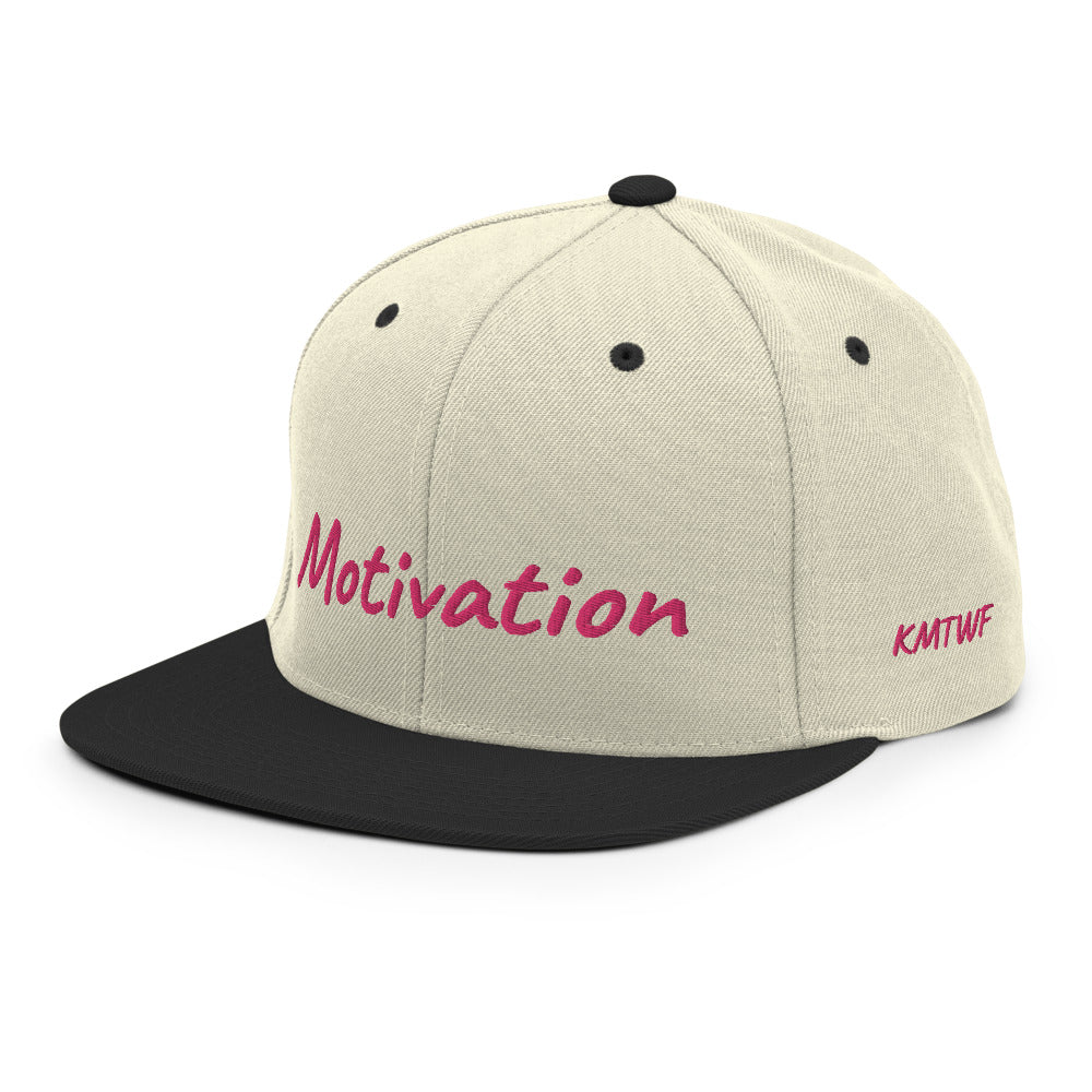 Motivation In Star Rose Quartz Embroidery on Classic Snapback Hat