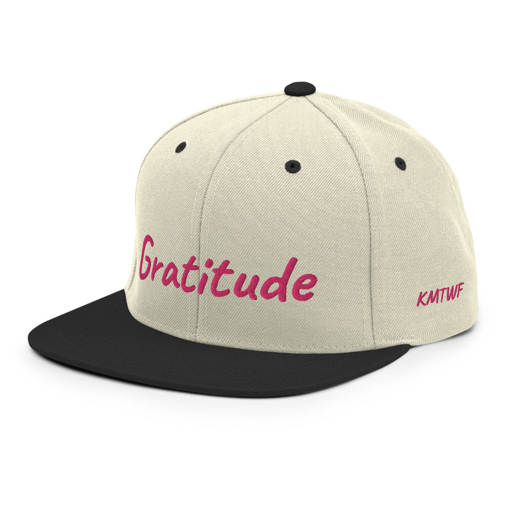 Gratitude In Star Rose Quartz Embroidery on Classic Snapback Hat