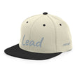 Lead In Silver Embroidery on Classic Snapback Hat