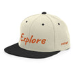 Explore In Amber Embroidery on Classic Snapback Hat