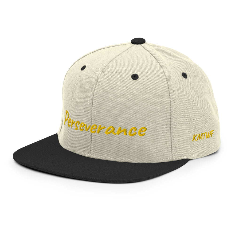 Perseverance In Gold Embroidery on Classic Snapback Hat